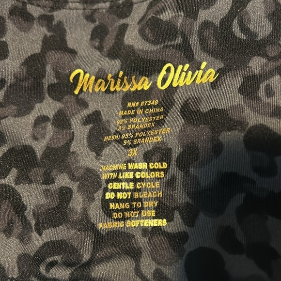 Marissa Olivia Gray Black Leopard Print Leggings 3X Pockets - Picture 6 of 6